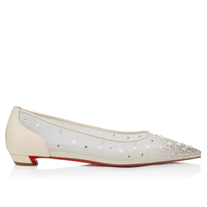 Miss Z Degrastrassina Perla – Ballerinas – Mesh, Nappa Leather, Strass and Pearls – Black – Women