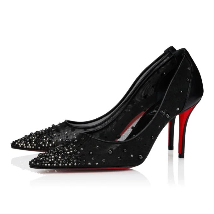 Miss Z Dregrastrass Perla – 80 Mm Pumps – Mesh, Nappa Leather, Strass and Pearls – Black – Women Miss Z Dregrastrass Perla – 80 Mm Pumps – Mesh, Nappa Leather, Strass and Pearls – Black – Women