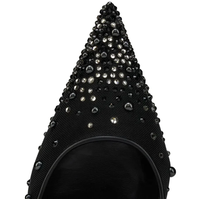 Miss Z Dregrastrass Perla – 80 Mm Pumps – Mesh, Nappa Leather, Strass and Pearls – Black – Women Miss Z Dregrastrass Perla – 80 Mm Pumps – Mesh, Nappa Leather, Strass and Pearls – Black – Women