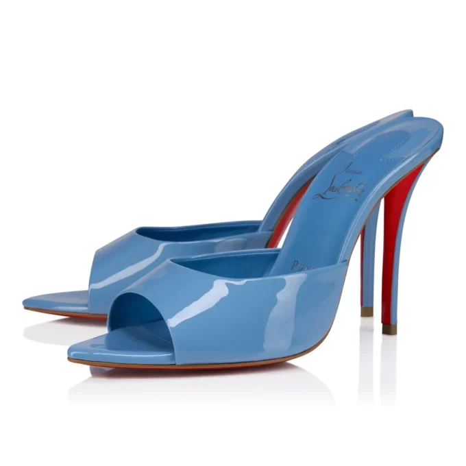 Miss Z Mule – 100 Mm Mules – Patent Calf Leather – Ceruleo – Women Miss Z Mule – 100 Mm Mules – Patent Calf Leather – Ceruleo – Women