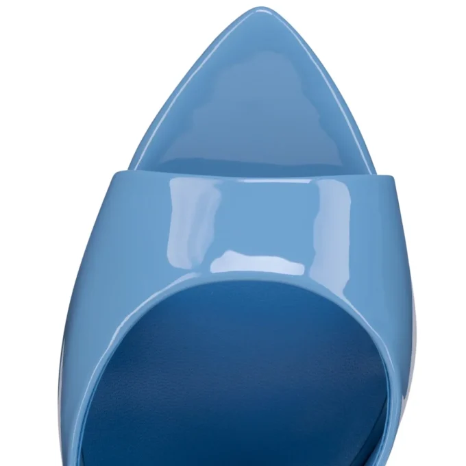 Miss Z Mule – 100 Mm Mules – Patent Calf Leather – Ceruleo – Women Miss Z Mule – 100 Mm Mules – Patent Calf Leather – Ceruleo – Women