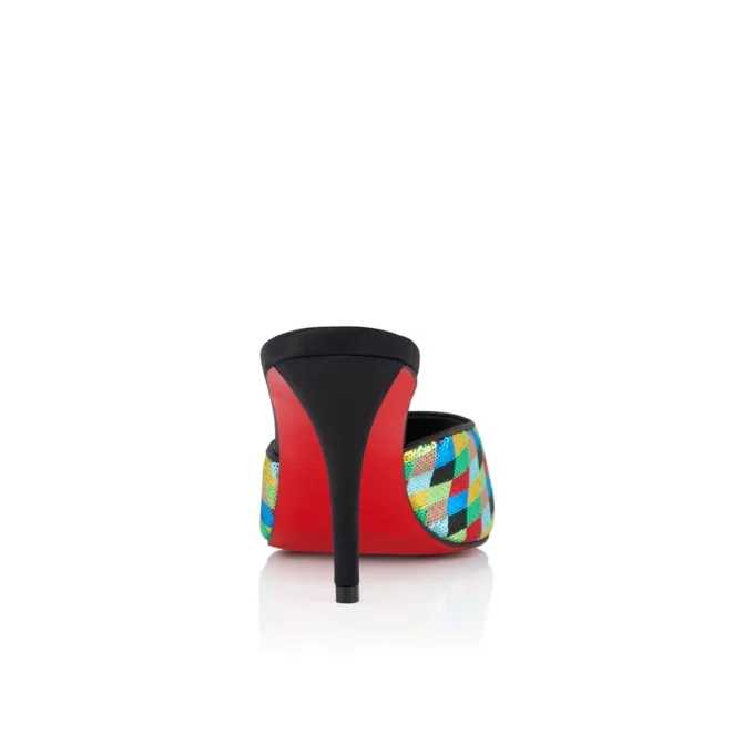 Miss Z Mule Arlequin – 80 Mm Mules – Micro-Sequins Embroidered Crepe Satin – Multicolor – Women