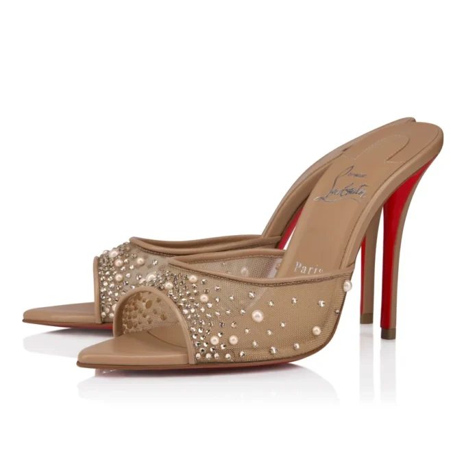 Miss Z Mule Degrasstrass Perla – 100 Mm Mules – Mesh, Nappa Leather and Pearls – Blush – Women Miss Z Mule Degrasstrass Perla – 100 Mm Mules – Mesh, Nappa Leather and Pearls – Blush – Women