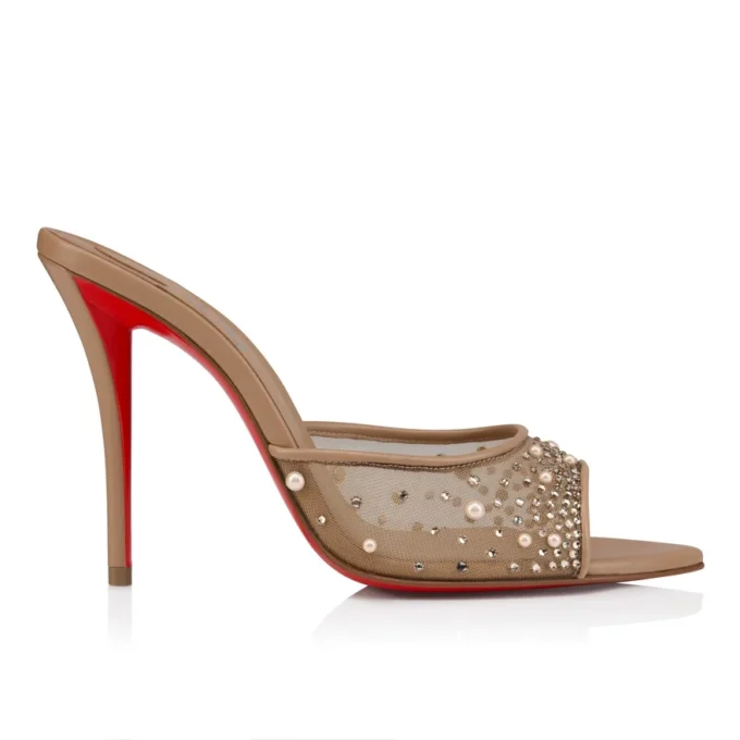 Miss Z Mule Degrasstrass Perla – 100 Mm Mules – Mesh, Nappa Leather and Pearls – Blush – Women Miss Z Mule Degrasstrass Perla – 100 Mm Mules – Mesh, Nappa Leather and Pearls – Blush – Women