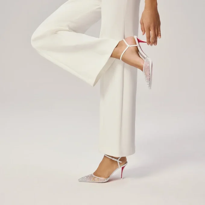 Miss Z Riviera Strass – 80 Mm Strappy Pumps – Mesh, Nappa Leather and Pearls – Bianco – Women Miss Z Riviera Strass – 80 Mm Strappy Pumps – Mesh, Nappa Leather and Pearls – Bianco – Women