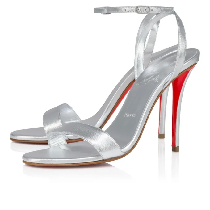 Miss Z Sandal – 100 Mm Strappy Sandals – Lamb Nappa Leather – Silver – Women