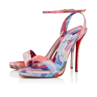 Miss Z Sandal Queen – 120 Mm Strappy Sandals – Peonies Printed China Fabric – Multicolor – Women Miss Z Sandal Queen – 120 Mm Strappy Sandals – Peonies Printed China Fabric – Multicolor – Women