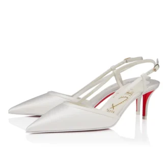 Miss Z Sling – 60 Mm Slingback Pumps – Crepe Satin – Ivory – Women
