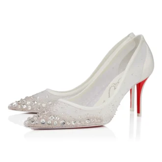 Miss Z Sparkling – 80 Mm Pumps – Mesh and Strass – Version Ivory – Women
