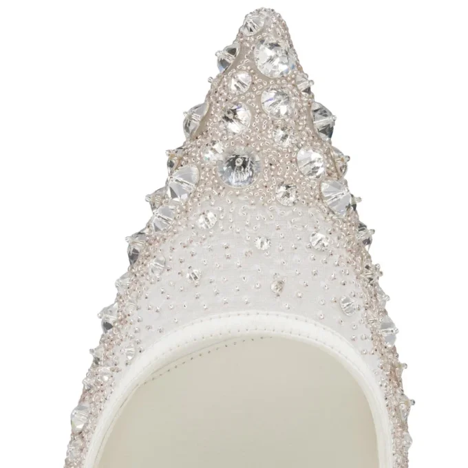 Miss Z Sparkling – 80 Mm Pumps – Mesh and Strass – Version Ivory – Women