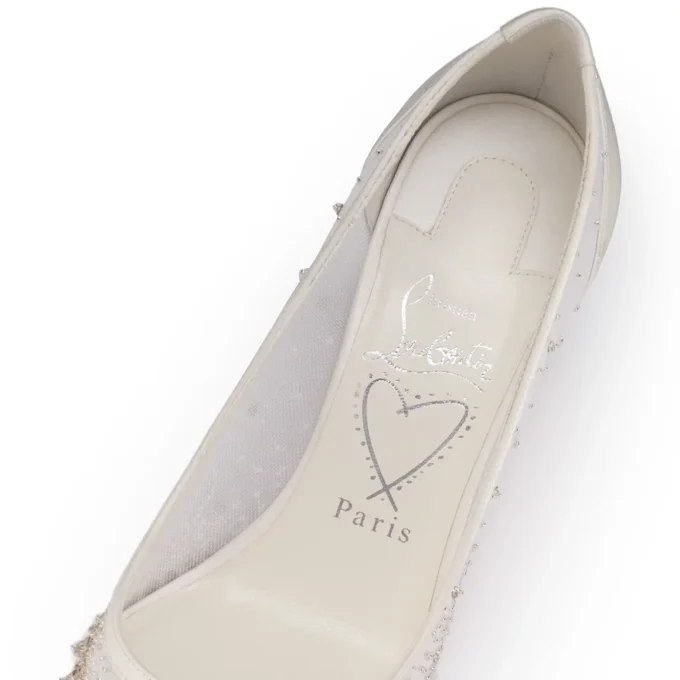 Miss Z Sparkling – 80 Mm Pumps – Mesh and Strass – Version Ivory – Women