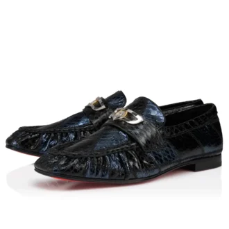 Mocallista – Loafers – Patchwork Watersnake Leather – Black – Women