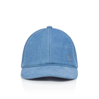 Mooncrest Cl Ac – Baseball Cap – Calf Leather and Canva – Ceruleo