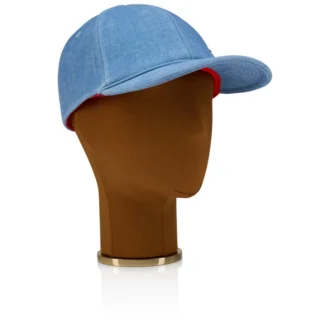 Mooncrest Cl Ac – Baseball Cap – Calf Leather and Canva – Ceruleo