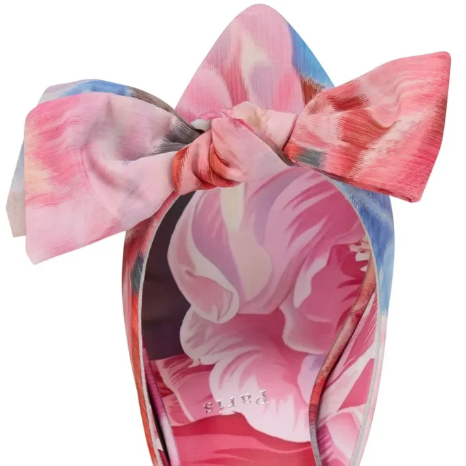 Mulazee – 60 Mm Mules – Peonies Printed China Fabric – Multicolor – Women