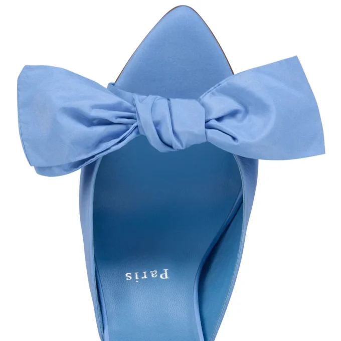 Mulazee – 60 Mm Mules – Silk Taffetas – Ceruleo – Women