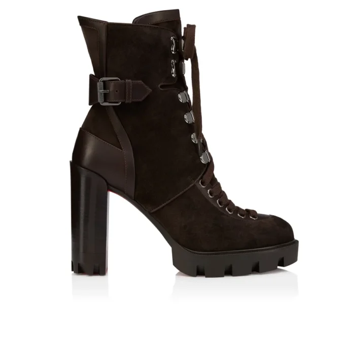 New Macademia – 100 Mm Low Boots – Veau Velours – Cafa – Women