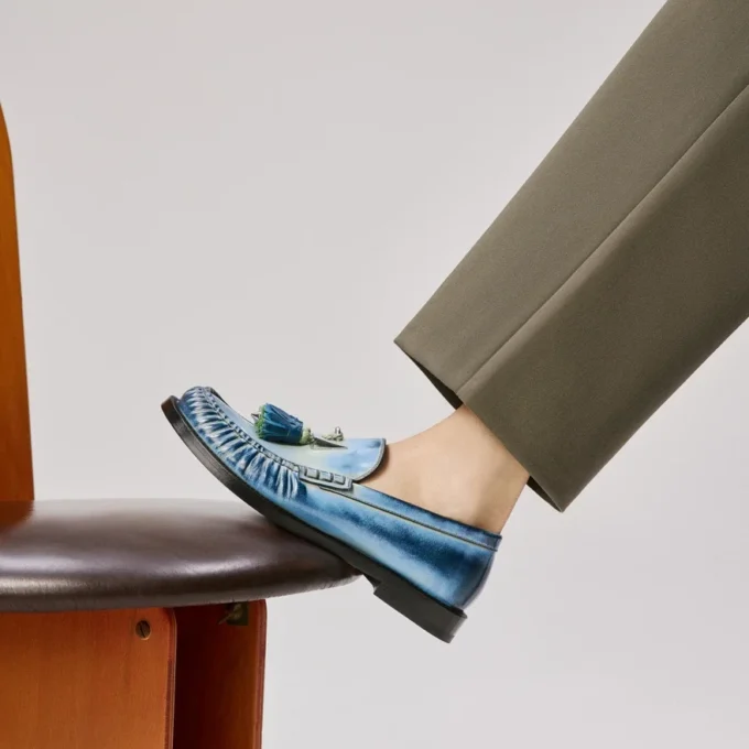 Orlando – Loafers – Brushed Calf Leather – Ceruleo – Men Orlando – Loafers – Brushed Calf Leather – Ceruleo – Men