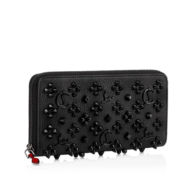 Panettone – Wallet – Grained Calf Leather and Spikes Loubinthesky – Black Panettone – Wallet – Grained Calf Leather and Spikes Loubinthesky – Black