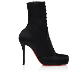 Pavlova Booty – 100 Mm Low Boots – Crepe Satin – Black – Women Pavlova Booty – 100 Mm Low Boots – Crepe Satin – Black – Women