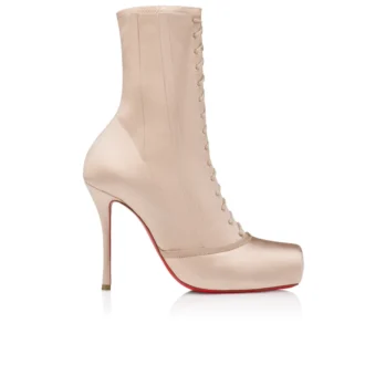 Pavlova Booty – 100 Mm Low Boots – Crepe Satin – Blush – Women Pavlova Booty – 100 Mm Low Boots – Crepe Satin – Blush – Women