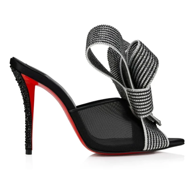 Pellicola – 100 Mm Sandals – Lamb Nappa Leather, Crepe Satin and Mesh – Black – Women Pellicola – 100 Mm Sandals – Lamb Nappa Leather, Crepe Satin and Mesh – Black – Women