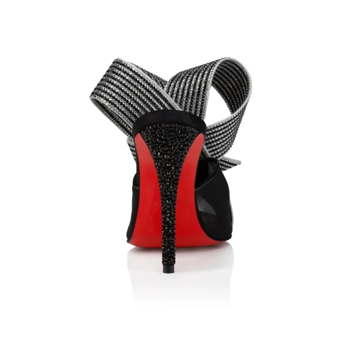 Pellicola – 100 Mm Sandals – Lamb Nappa Leather, Crepe Satin and Mesh – Black – Women Pellicola – 100 Mm Sandals – Lamb Nappa Leather, Crepe Satin and Mesh – Black – Women