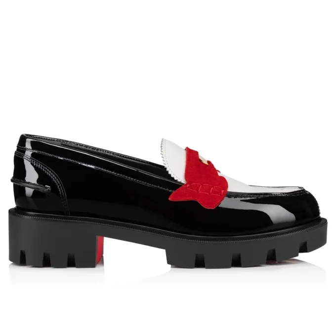 Penny Lug – Loafers – Calf Leather and Patent Leather – Multicolor – Women Penny Lug – Loafers – Calf Leather and Patent Leather – Multicolor – Women