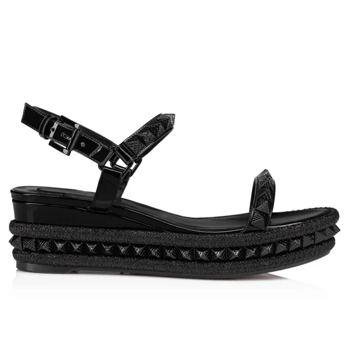 Pyraclou – 60 Mm Espadrilles – Patent Calf Leather – Black – Women Pyraclou – 60 Mm Espadrilles – Patent Calf Leather – Black – Women