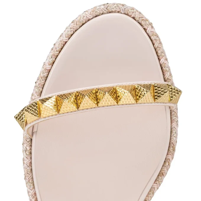 Pyraclou – 60 Mm Espadrilles – Patent Calf Leather – Leche – Women