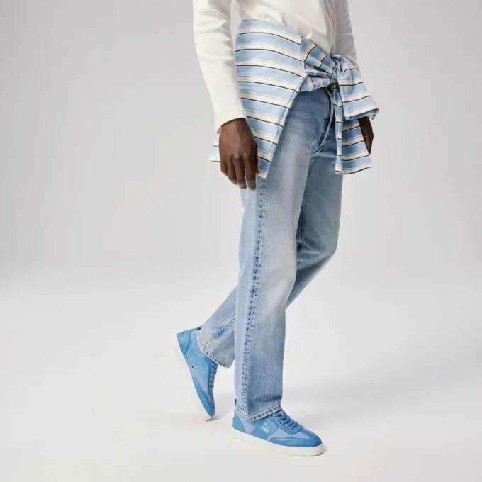 Retero – Sneakers – Calf Leather and Canvas – Ceruleo – Men Retero – Sneakers – Calf Leather and Canvas – Ceruleo – Men