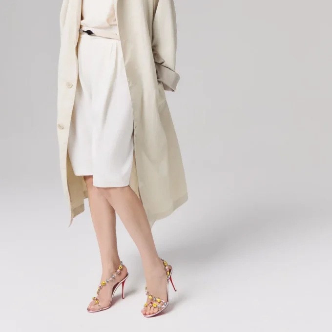 Rosa Z Jewel – 100 Mm Sandals – Tpu, Strass and Laminated Calf Leather – Leche – Women Rosa Z Jewel – 100 Mm Sandals – Tpu, Strass and Laminated Calf Leather – Leche – Women