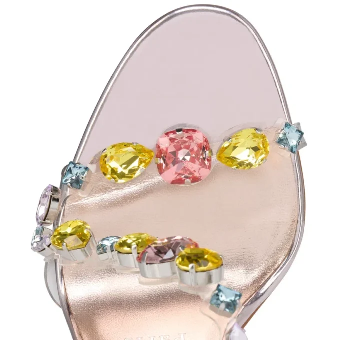 Rosa Z Jewel – 100 Mm Sandals – Tpu, Strass and Laminated Calf Leather – Leche – Women Rosa Z Jewel – 100 Mm Sandals – Tpu, Strass and Laminated Calf Leather – Leche – Women