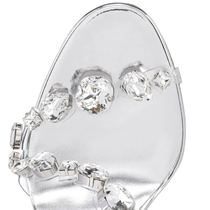 Rosalie Jewel – 100 Mm Sandals – Tpu and Laminated Calf Leather – Crystal – Women Rosalie Jewel – 100 Mm Sandals – Tpu and Laminated Calf Leather – Crystal – Women