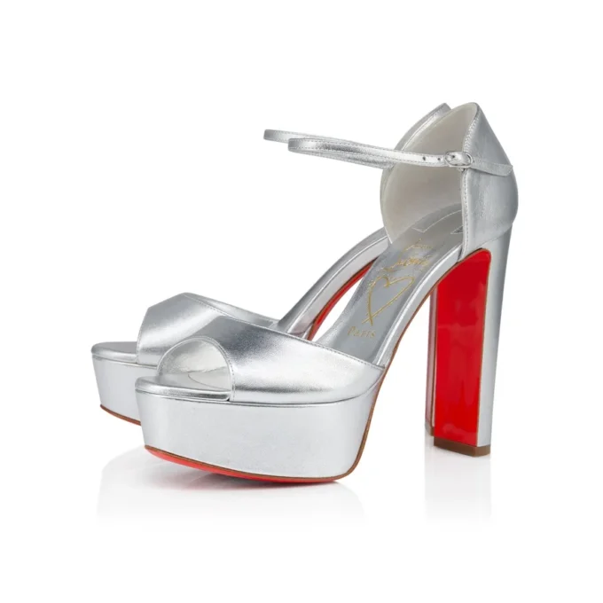 Sandaloo – 130 Mm Strappy Sandals – Laminated Nappa Leather – Silver – Women Sandaloo – 130 Mm Strappy Sandals – Laminated Nappa Leather – Silver – Women