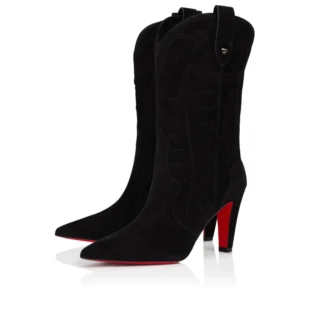 Santiabooty – 85 Mm Low Boots – Veau Velours – Black – Women Santiabooty – 85 Mm Low Boots – Veau Velours – Black – Women