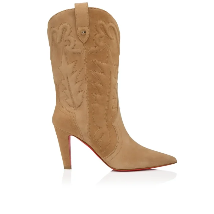 Santiabooty – 85 Mm Low Boots – Veau Velours – Lionne – Women