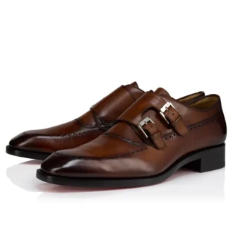Sartok – Buckle Shoes – Patinated Calf Leather – Havane – Men