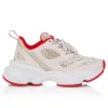 So Flo Perla – Running Sneakers – Laminated Calf Leather, Strass and Pearls – Pearl – Women