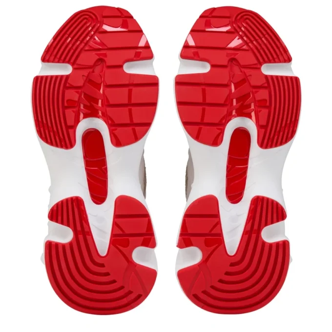 So Flo Perla – Running Sneakers – Laminated Calf Leather, Strass and Pearls – Pearl – Women