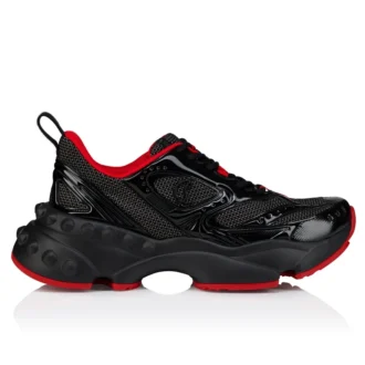 So Flo – Running Sneakers – Laminated Calf Leather – Black – Men