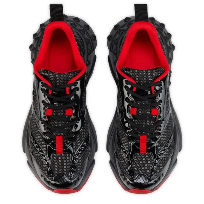 So Flo – Running Sneakers – Laminated Calf Leather – Black – Men