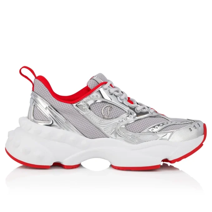 So Flo – Running Sneakers – Laminated Calf Leather – Silver – Men