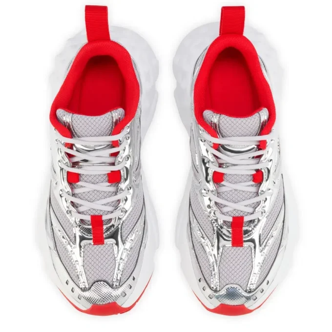 So Flo – Running Sneakers – Laminated Calf Leather – Silver – Women So Flo – Running Sneakers – Laminated Calf Leather – Silver – Women