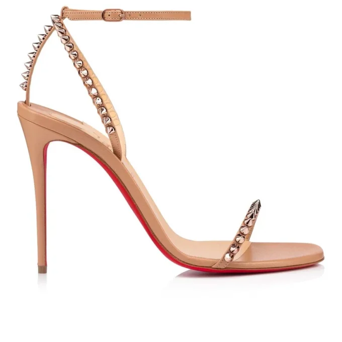 So Me – 100 Mm Strappy Sandals – Kid Leather and Spikes – Blush – Women So Me – 100 Mm Strappy Sandals – Kid Leather and Spikes – Blush – Women