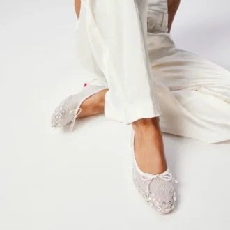 Sweetie Jane Sparkling – Ballerinas – Mesh and Strass – Bianco – Women