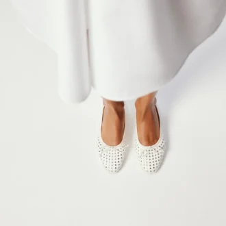 Sweetie Jane Strass Boum – Ballerinas – Crepe Satin – Version Ivory – Women