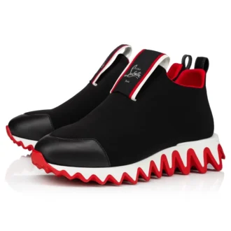Tiketa Run – Sneakers – Calf Leather and Neoprene – Black – Women