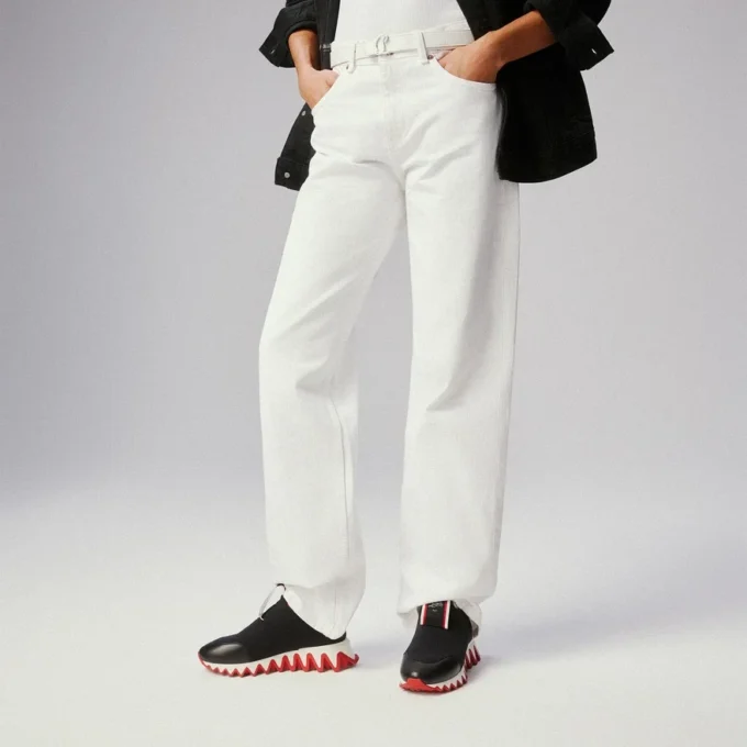 Tiketa Run – Sneakers – Calf Leather and Neoprene – Black – Women